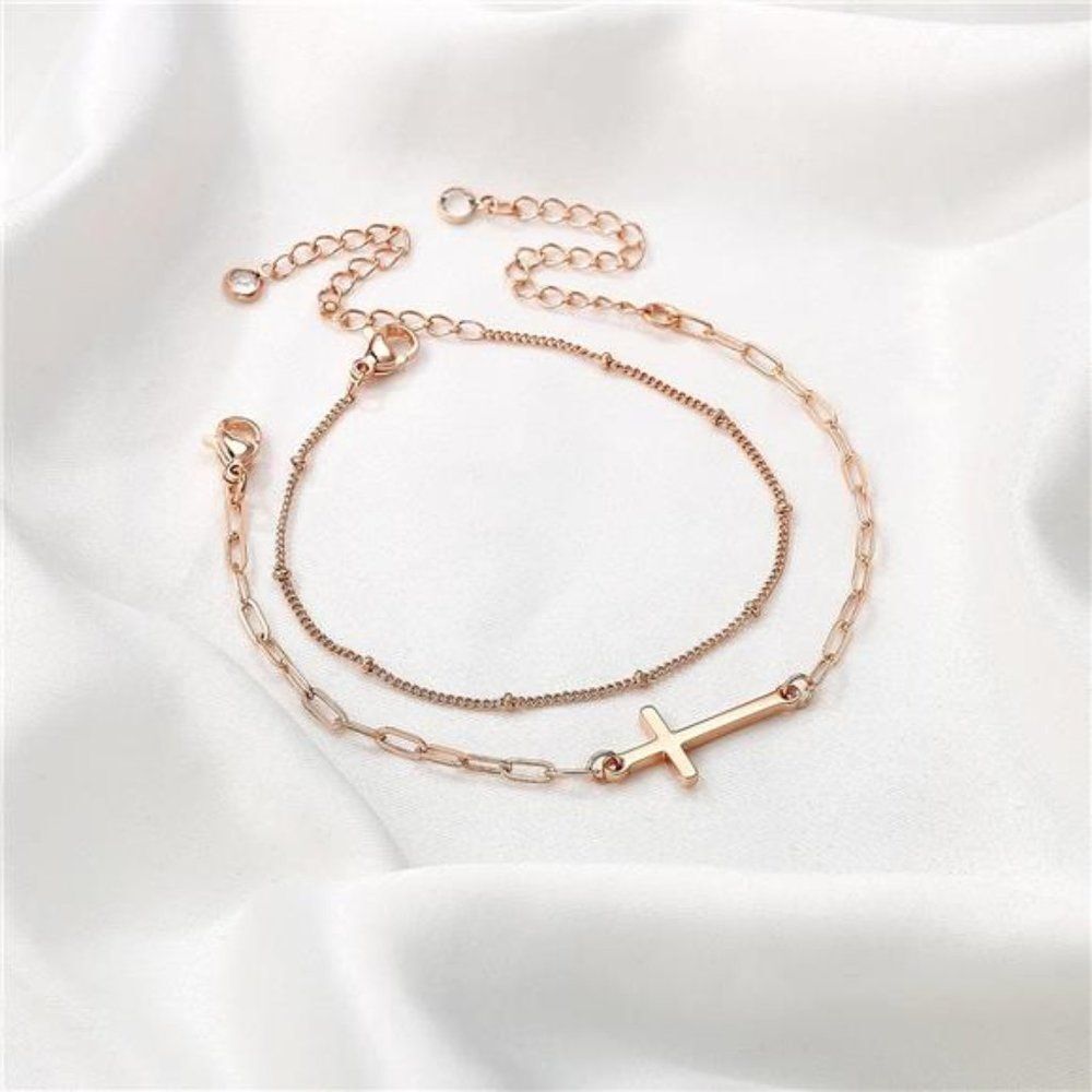 New Layered Bracelet Dainty Bracelet Gift for Women 14K Gold Filled Adjustable